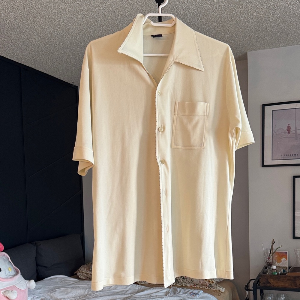 Men's Vintage Cream Button-Down Shirt